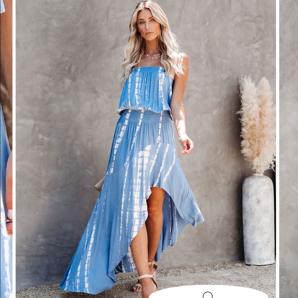 Asymmetrical tie dye dress